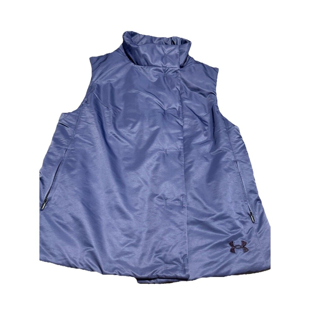 UNDER ARMOUR Cold Gear Vest PrimaLoft  Quilted Purple Puffer Jacket Coat Sz L